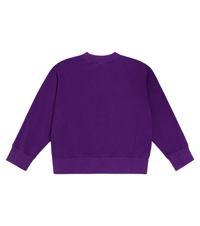 Palm Angels Printed Cotton Jersey Sweatshirt In Purple