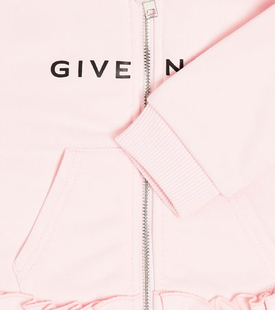Shop Givenchy Baby Logo Cotton-blend Jersey Hoodie In Pink