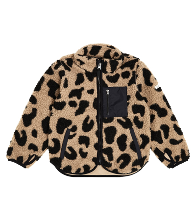 Liewood Nolan Leopard-print Fleece Jacket In Brown