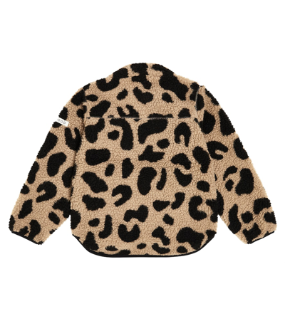 Liewood Nolan Leopard-print Fleece Jacket In Brown