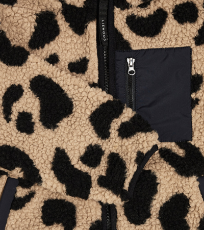 Liewood Nolan Leopard-print Fleece Jacket In Brown