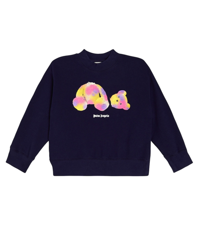 Palm Angels Blue Cotton Sweatshirt In Pink