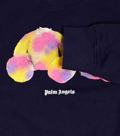 Palm Angels Blue Cotton Sweatshirt In Pink