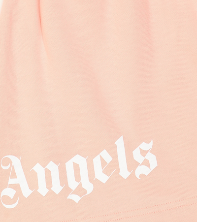 Shop Palm Angels Logo Cotton Jersey Skirt In Pink