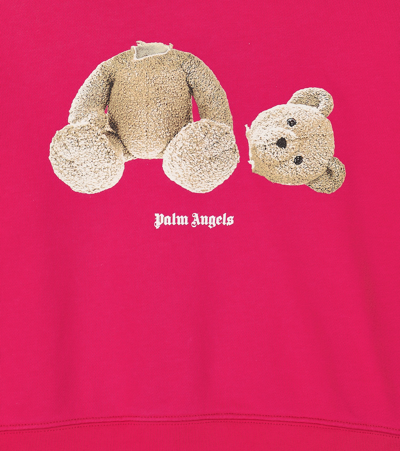 Shop Palm Angels Printed Cotton Jersey Hoodie In Pink