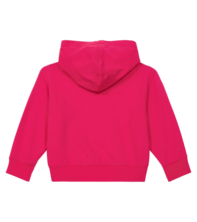 Palm Angels Printed Cotton Jersey Hoodie In Pink