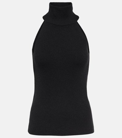 Shop Lisa Yang Freya Turtleneck Cashmere Tank Top In Black