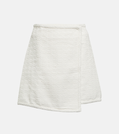 Proenza Schouler White Label Cotton Tweed Wrap Skirt In White