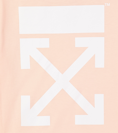 Shop Off-white Logo Cotton Jersey T-shirt In Pink