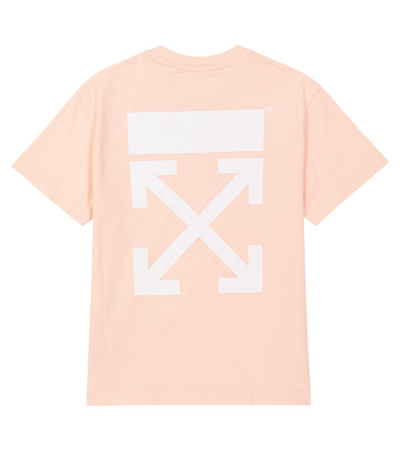 Off-white Logo Cotton Jersey T-shirt In Pink