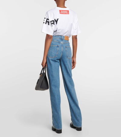Burberry High-waist Straight-leg Jeans In Blue