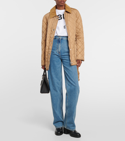 Burberry High-waist Straight-leg Jeans In Blue