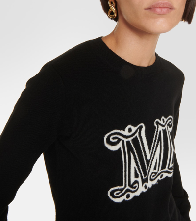 Shop Max Mara Pamir Logo Cashmere Sweater In Black