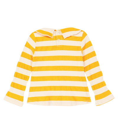 Shop Bobo Choses Baby Striped Ribbed Jersey Top In Multicoloured