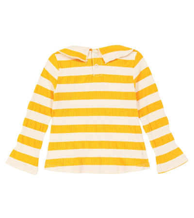 Bobo Choses Baby Striped Ribbed Jersey Top In Multicoloured