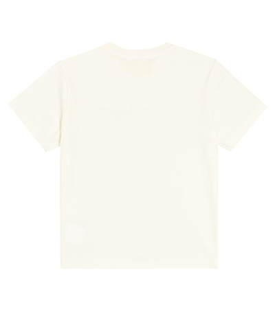 Shop Off-white Printed Cotton Jersey T-shirt In White