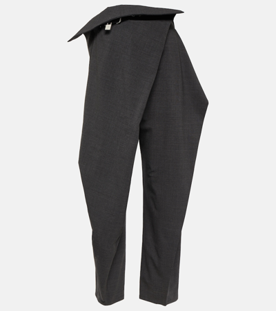 Shop Jw Anderson Wool-blend Straight Pants In Grey