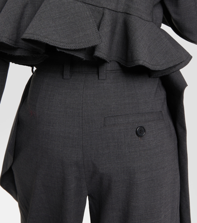 Shop Jw Anderson Wool-blend Straight Pants In Grey
