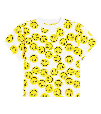 Palm Angels Printed Cotton Jersey T- Shirt In Multicoloured