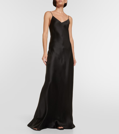 Shop The Row Guinevere Silk Slip Dress In Black