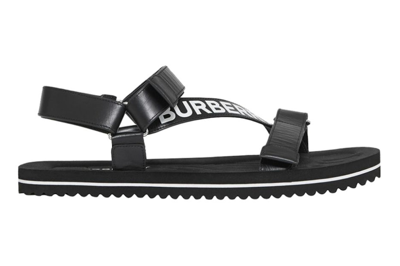Pre-owned Burberry Logo-strap Sandal Black Leather