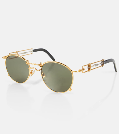 Shop Jean Paul Gaultier X Karim Benzema 56-0174 Round Sunglasses In Gold