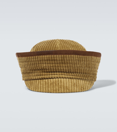 Shop Alanui Corduroy Hat In Brown