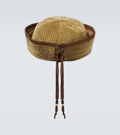Shop Alanui Corduroy Hat In Brown