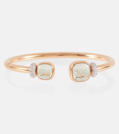 Pomellato Nudo 18kt Rose Gold Bangle With Prasiolites And Diamonds In Gold