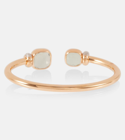 Pomellato Nudo 18kt Rose Gold Bangle With Prasiolites And Diamonds In Gold