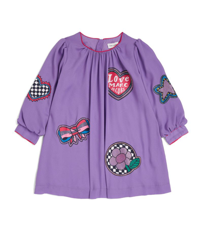 Shop Marc Jacobs Patch-detail Dress (4-12+ Years) In Purple