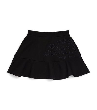Shop Chloé Embroidered Mini Skirt (2-14 Years) In Black