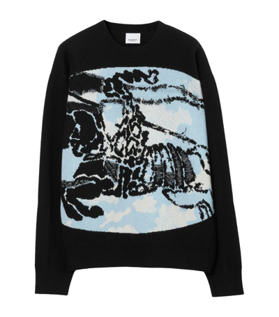 Shop Burberry Wool-cashmere Ekd Sweater In Black