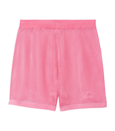Shop Burberry Ekd Mesh Shorts In Pink