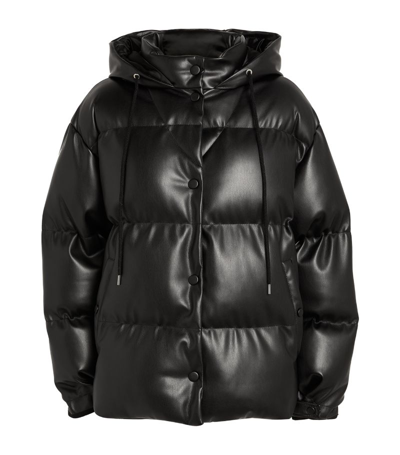 Shop Stella Mccartney Faux-leather Puffer Jacket In Black