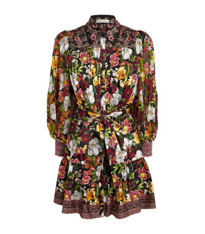 Shop Alice And Olivia Puff-sleeve Tiffie Dress In Multi
