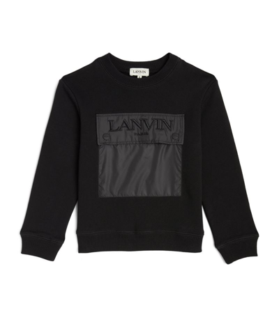 Shop Lanvin Enfant Logo Pocket Sweatshirt (4-14 Years) In Black