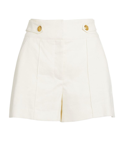 Shop Veronica Beard Linen-blend Runo Shorts In White