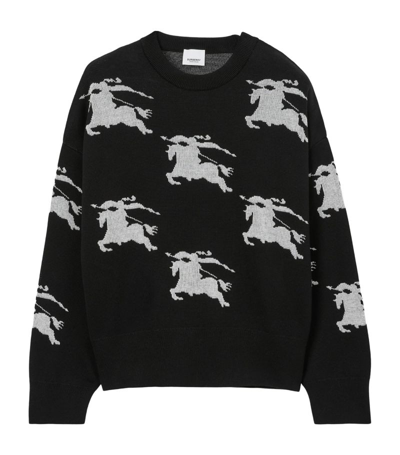 Shop Burberry Cotton-silk Ekd Sweater In Black