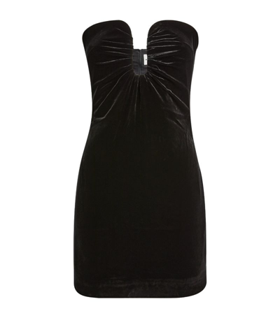 Shop Roland Mouret Velvet Strapless Mini Dress In Black