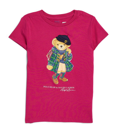 Shop Ralph Lauren Cotton Lady Bear T-shirt (2-6 Years) In Pink