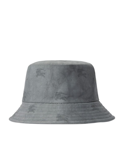 Shop Burberry Ekd-print Technical Cotton Bucket Hat In Grey