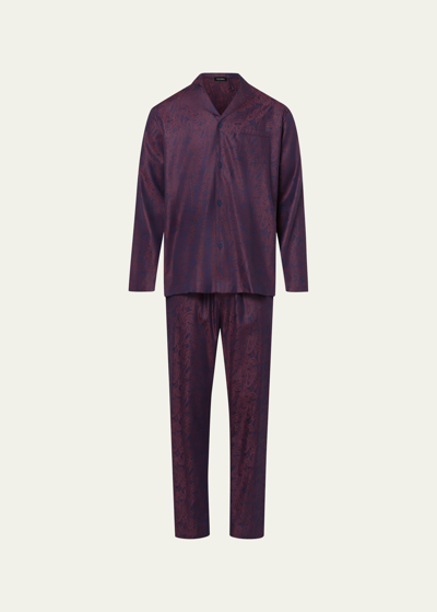 Shop Hanro Men's Selection Woven Pajamas In Traditional Paisl