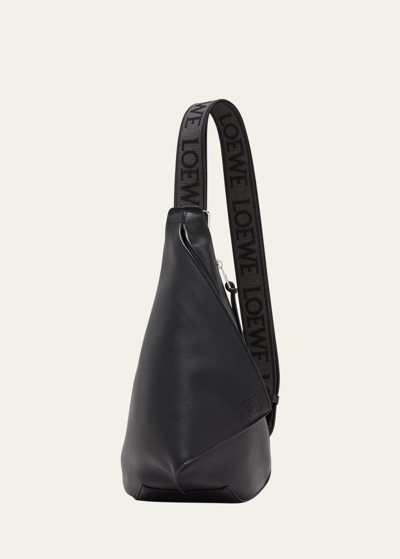 Shop Loewe Men's Anton Leather Sling Bag In Black