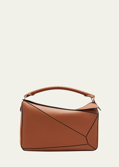 Shop Loewe Men's Puzzle Large Leather Shoulder Bag In Asphalt Grey