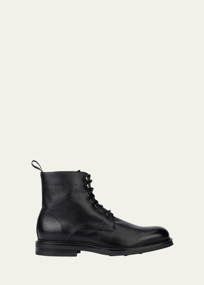 Shop Aquatalia Men's Bernardo Weatherproof Leather Lace-up Boots In Black
