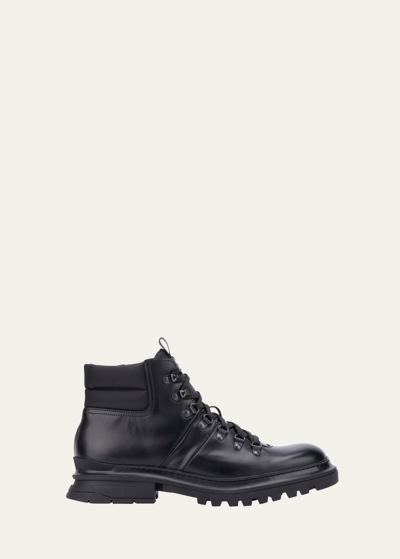 Shop Aquatalia Men's Edwin Weatherproof Leather Lace-up Ankle Boots In Black