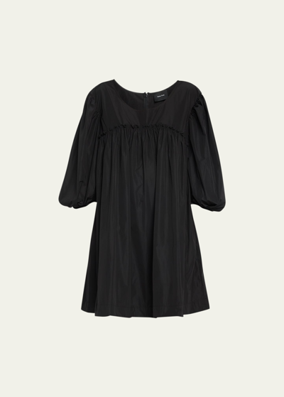 Shop Simone Rocha Scoop-neck Puff-sleeve Mini Dress In Black