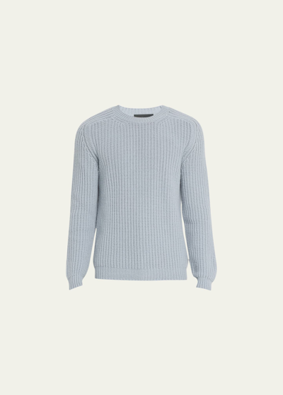 Shop Iris Von Arnim Men's Cashmere Knit Crewneck Sweater In Smoke