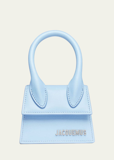 Shop Jacquemus Men's Le Chiquito Homme Mini Top-handle Bag In Light Blue